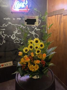 開店祝　ヒマワリのアレンジメント「千草園足立店」（東京都足立区の花屋）のギャラリー写真